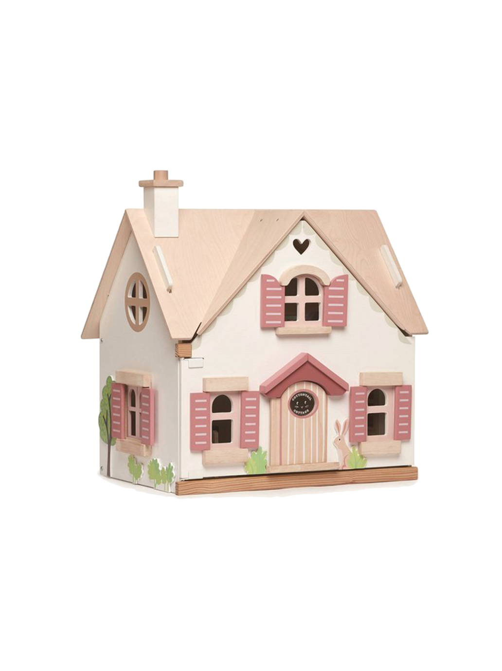 Casa delle bambole in legno a due piani con attrezzatura
