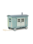 A hut on wheels with equipment for mice