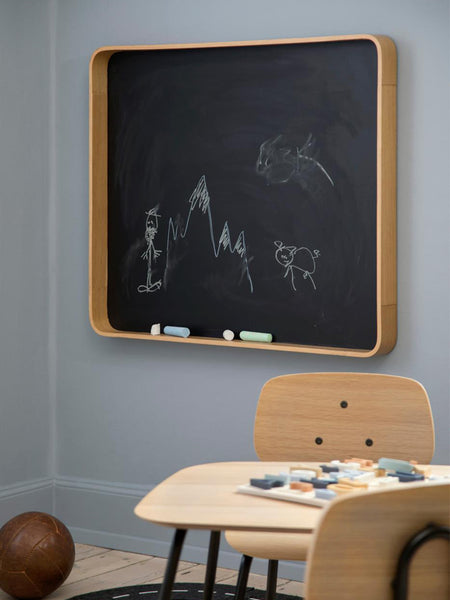 Blackboard for writing with chalk in a wooden frame