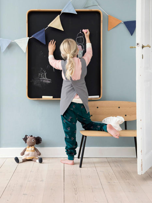 Blackboard for writing with chalk in a wooden frame