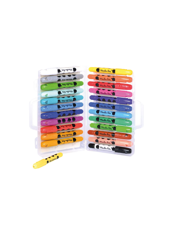 Crayones de cera 24 colores.