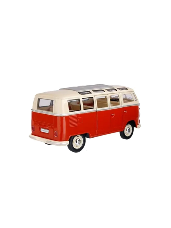 Metal model of the Volkswagen Van Samba car red