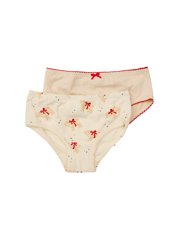 2-pack girl's cotton briefs set marzipan/sand