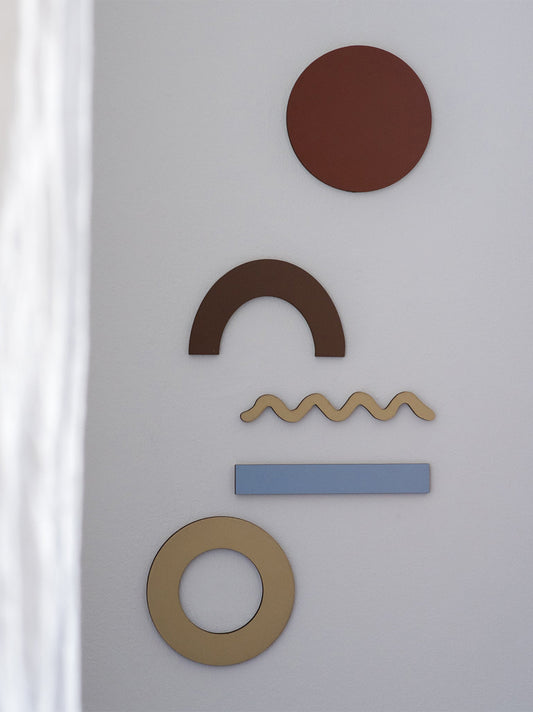 Set of wooden wall decorations