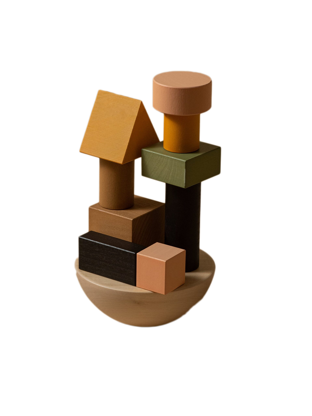 A set of wooden balancing blocks