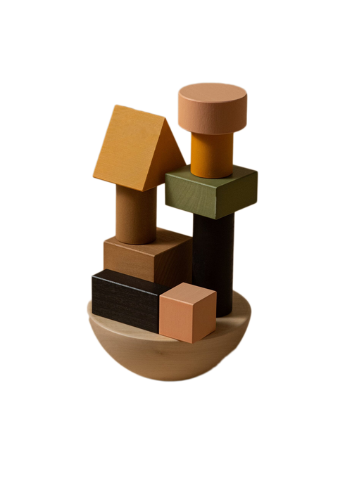 Un set di blocchi di bilanciamento in legno