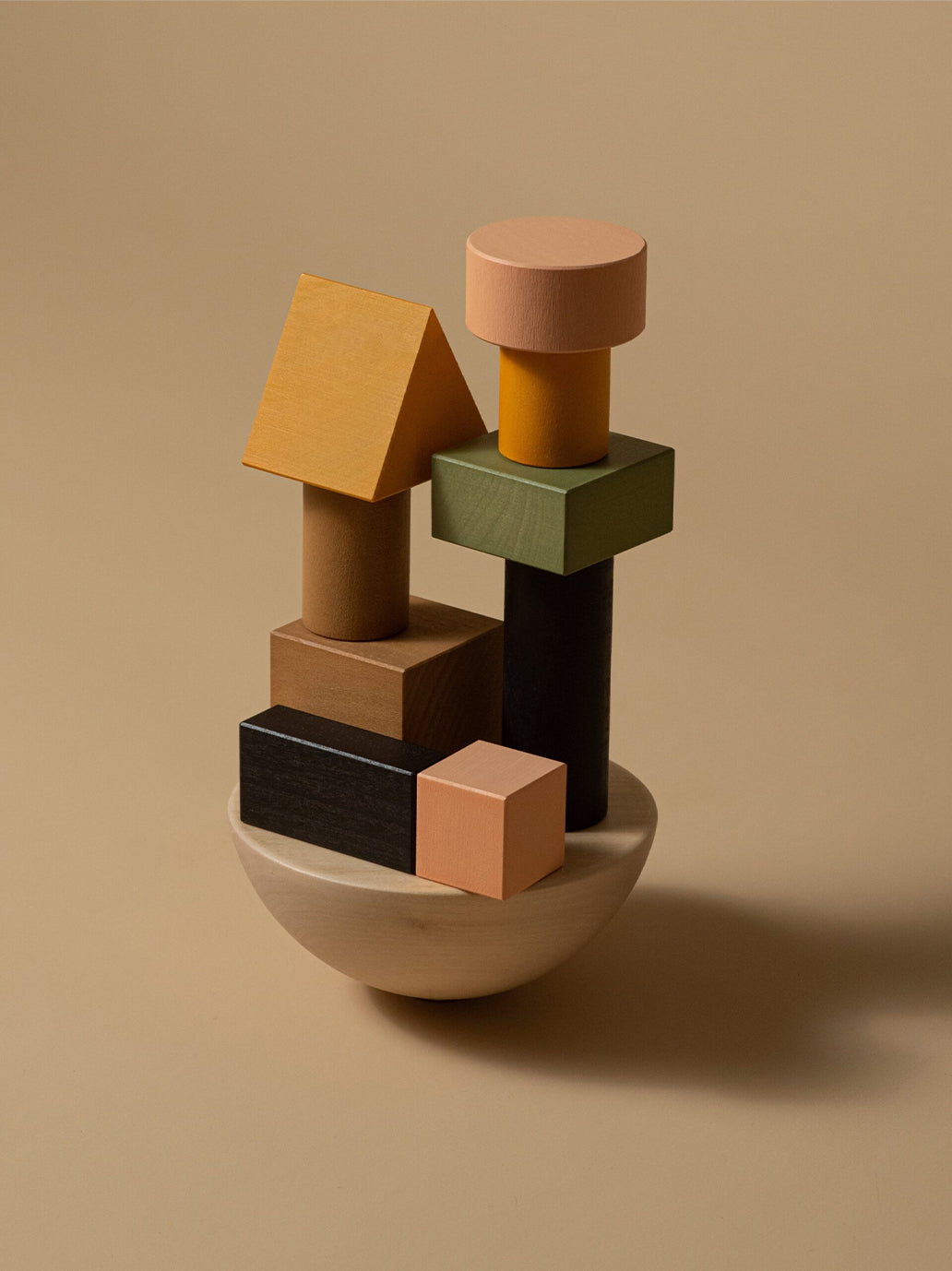 A set of wooden balancing blocks