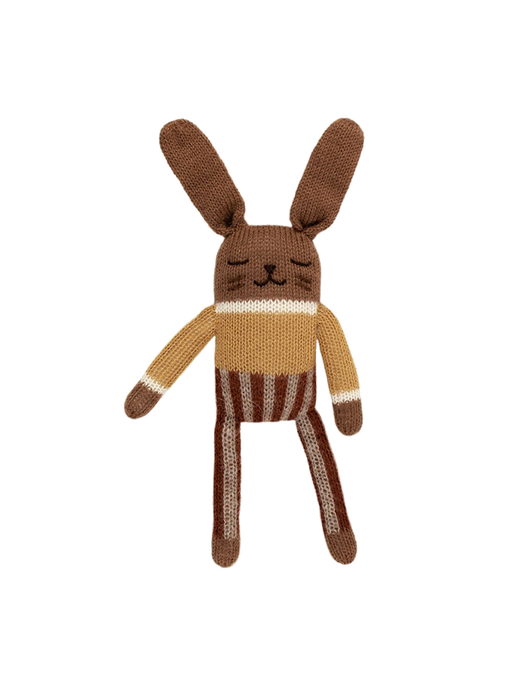 soft alpaca cuddly toy bunny sienna striped pants