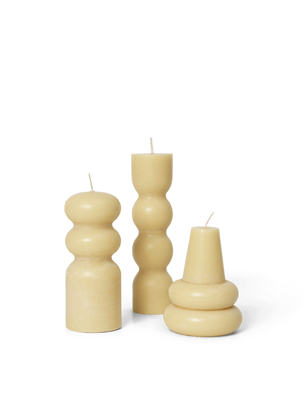 Torno candle set pale yellow