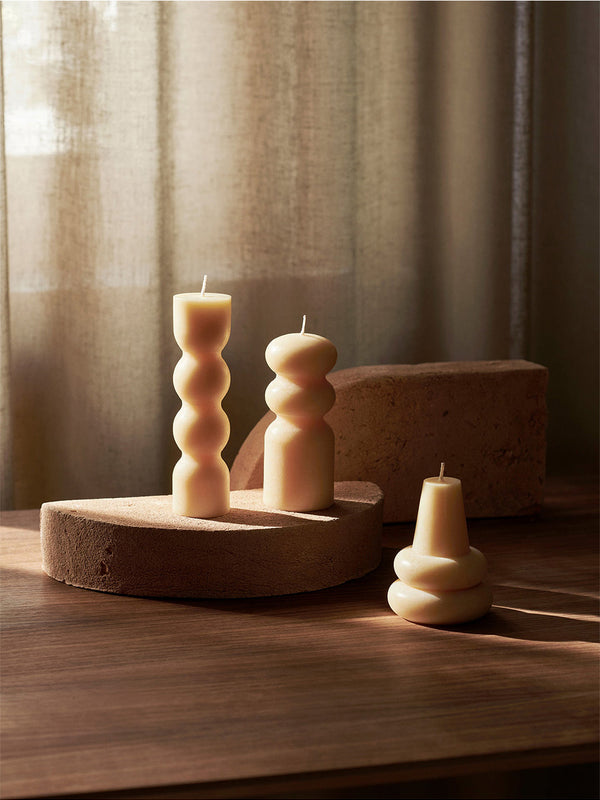 Torno candle set pale yellow