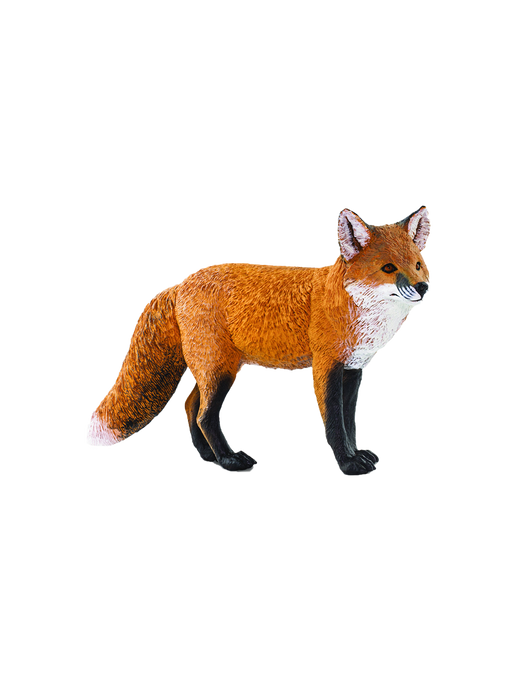 Una grande statuetta di una volpe red fox