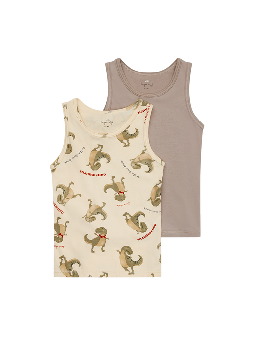 Pack de 2 camisetas sin mangas básicas dansosaurus/stone