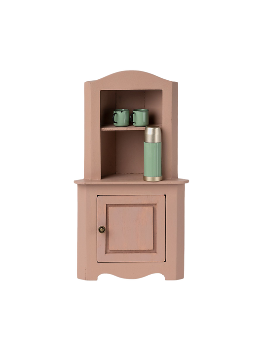 A miniature corner cupboard