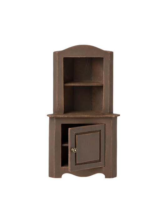 A miniature corner cupboard