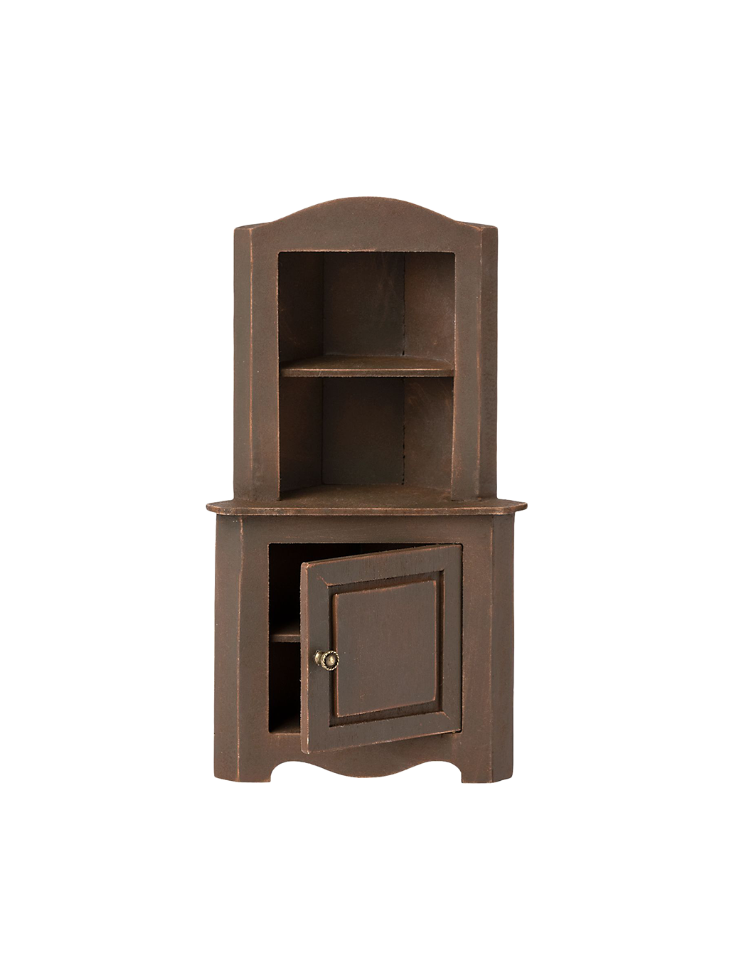 A miniature corner cupboard