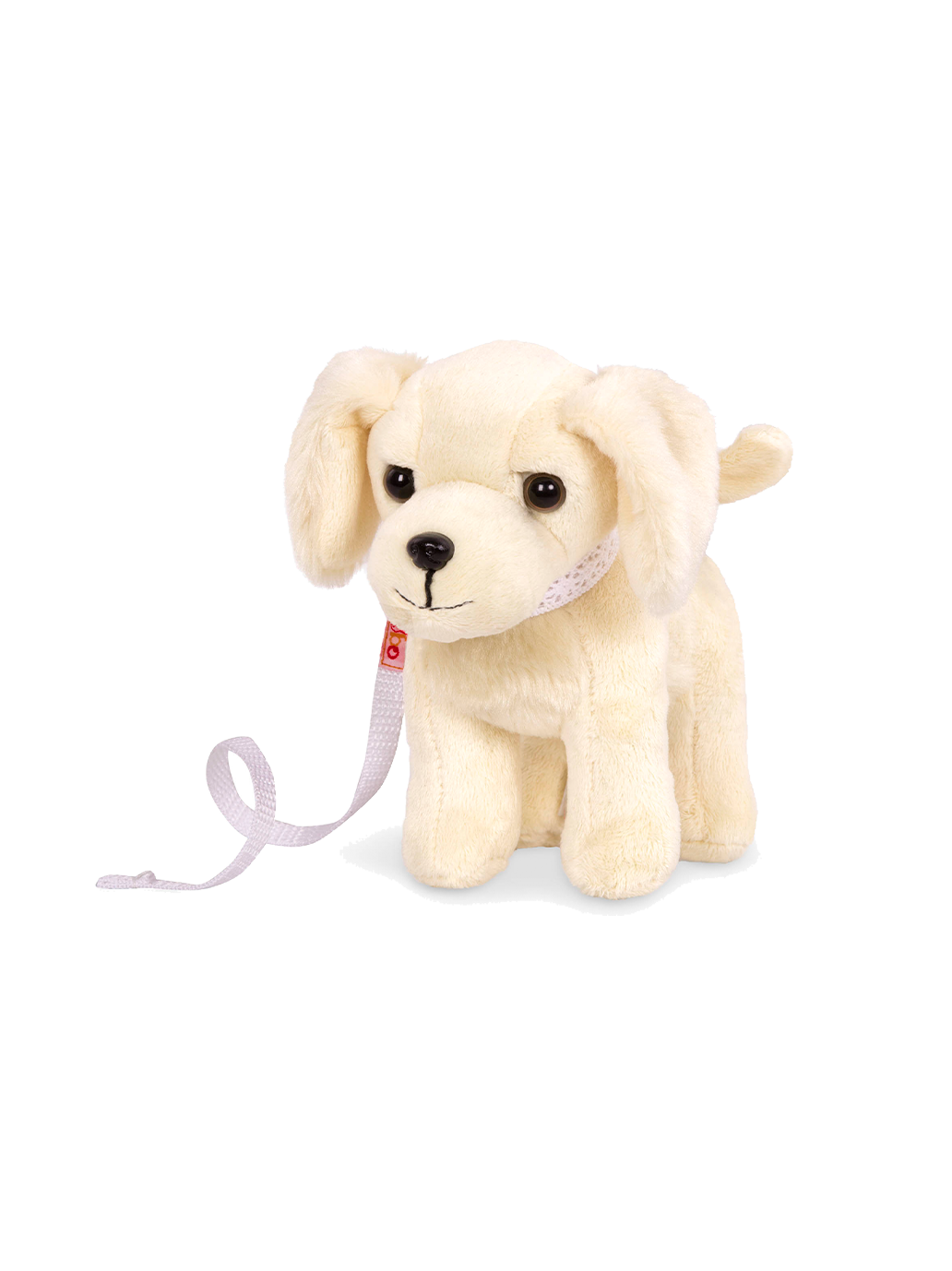 Toy puppy with a leash