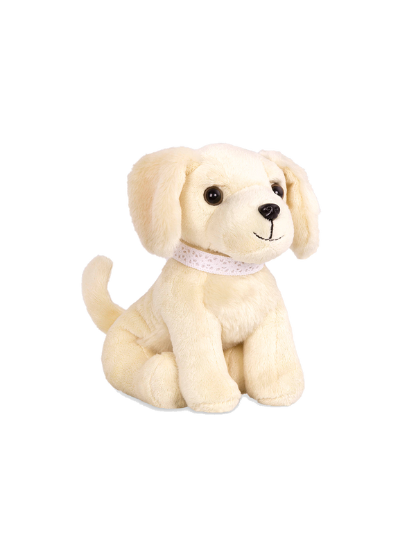 Toy puppy with a leash golden