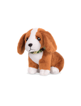 Toy puppy with a leash basset