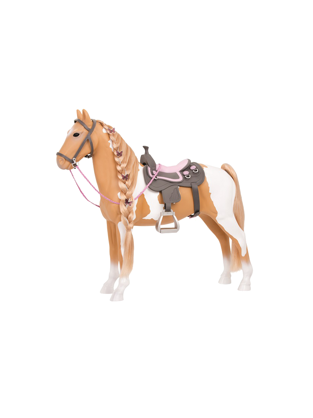 Large 50 cm Palomino horse with accessories