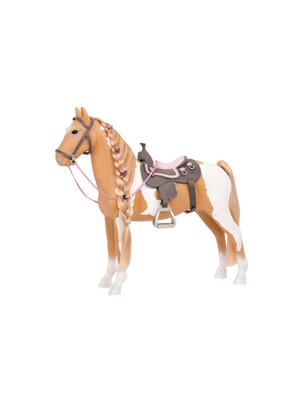 Large 50 cm Palomino horse with accessories palominio paint