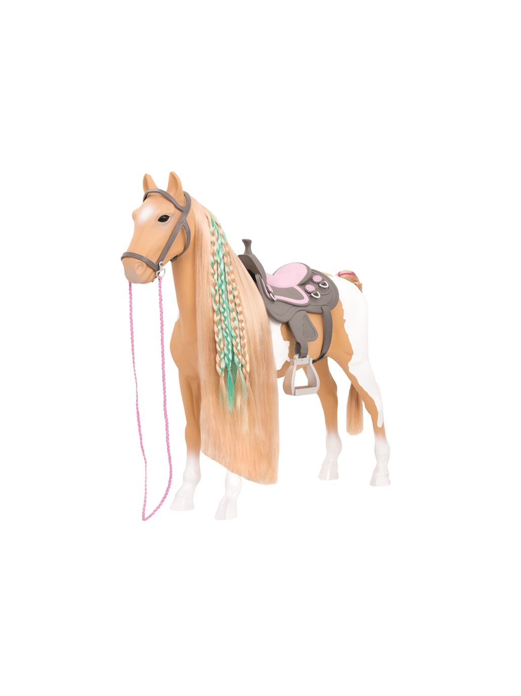 Large 50 cm Palomino horse with accessories