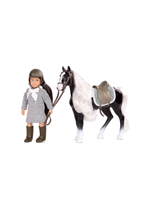 A little jockey doll with a horse