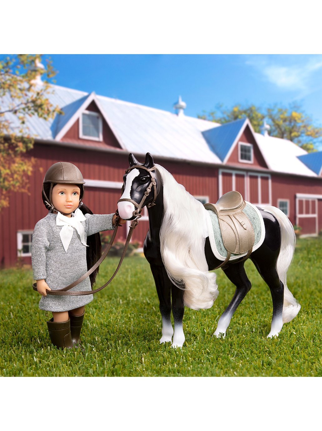 A little jockey doll with a horse