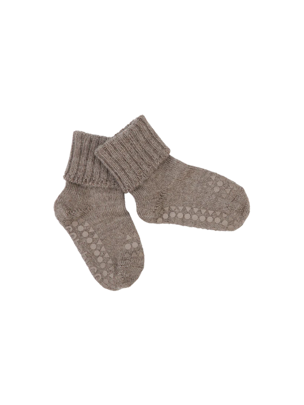 non-slip alpaca socks walnut