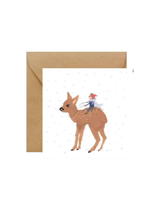 Greeting card with an envelope elf