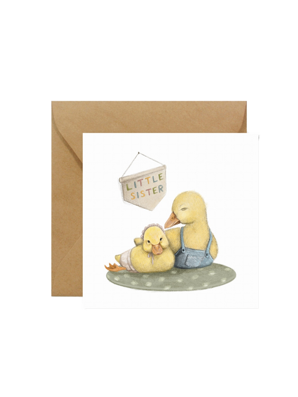 greeting card with envelope little sister