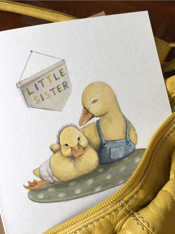 greeting card with envelope little sister
