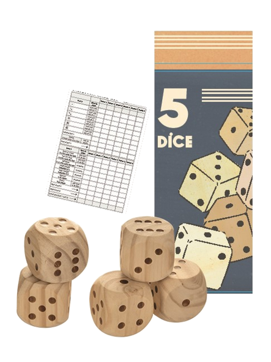 dadi grandi in legno per giochi 5 pz.