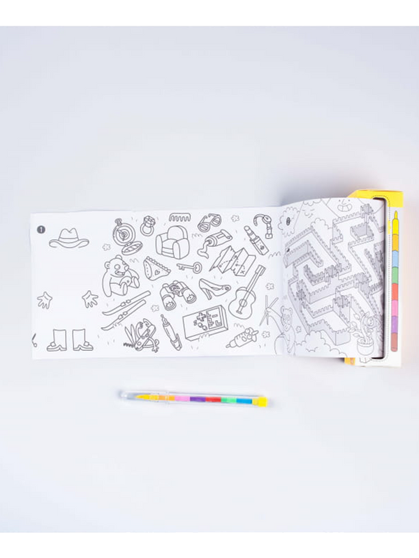 Coloring book with games atlas