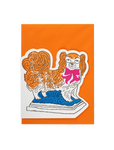 A decorative card with an envelope pekinese