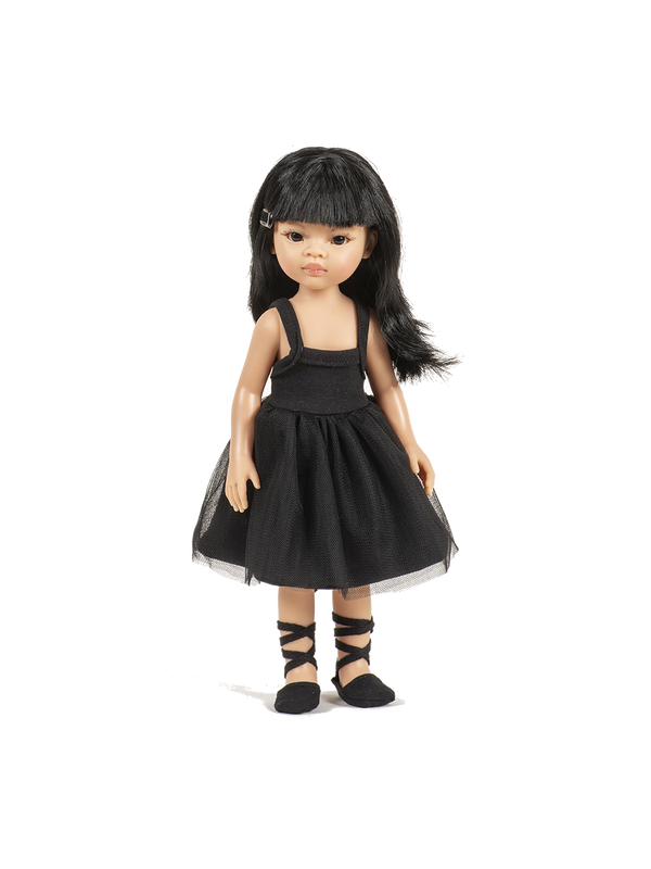 Muñeca Amigas con vestido de ballet. black/burgundy