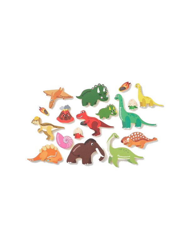 Play set foam shapes + poster dinosaurs