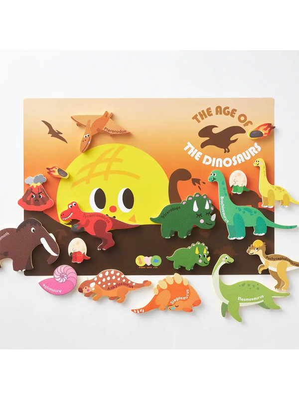 Set de juego formas de espuma + póster dinosaurs