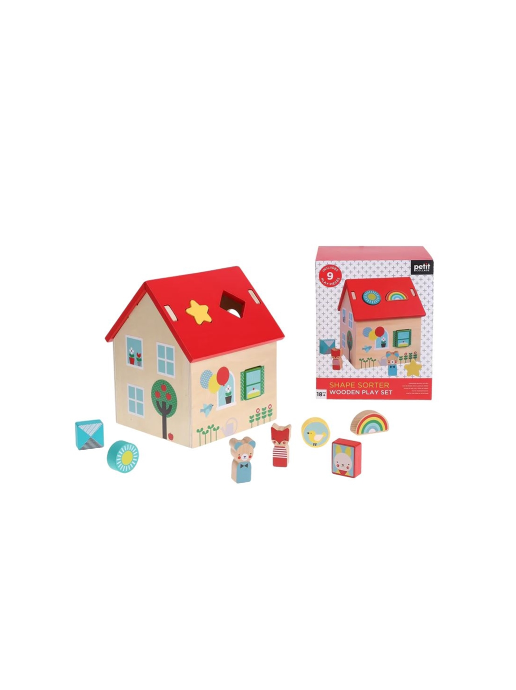 Wooden sorter House with figurines