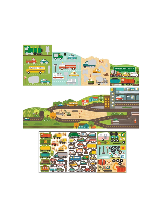reusable stickers with road board