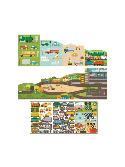 reusable stickers with road board
