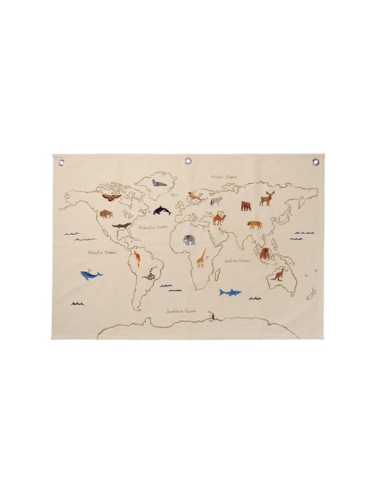 Mapa material del mundo.