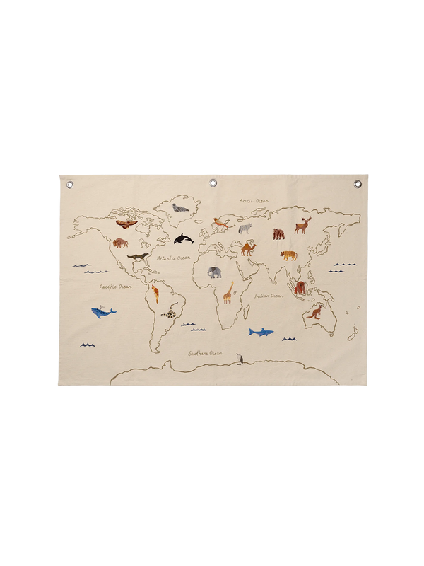 Mapa material del mundo.