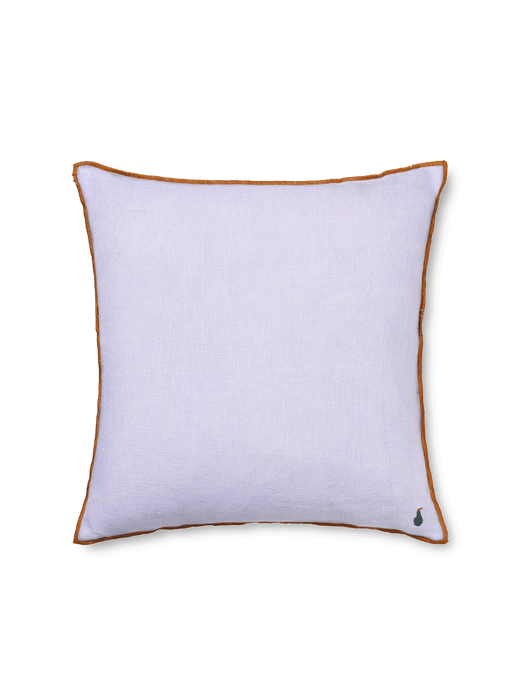 Almohada de lino con costuras en contraste. lilac