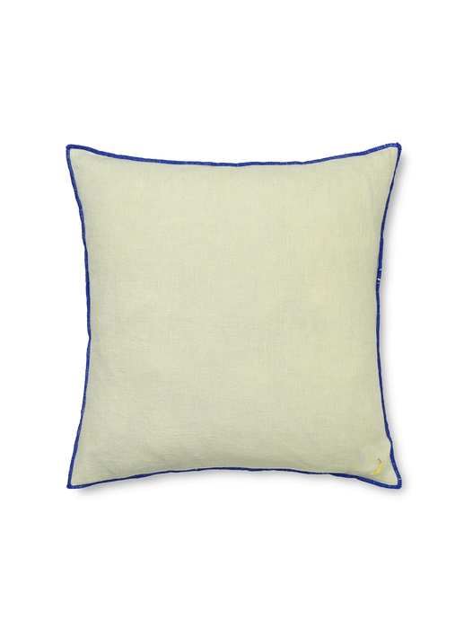 Linen pillow with contrasting stitching mint