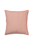 Almohada de lino con costuras en contraste. dusty rose