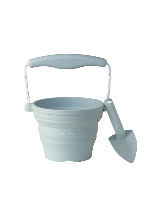 Silicone mini bucket with spatula baby blue