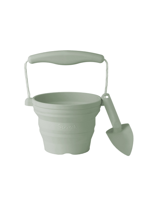 Silicone mini bucket with spatula sage