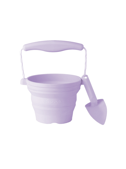 Silicone mini bucket with spatula lila