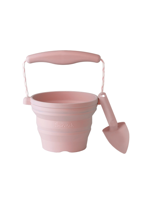 Silicone mini bucket with spatula pink