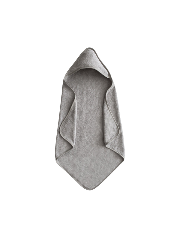 Organic cotton hooded towel grey